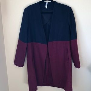 Heavy two toned fleece trench